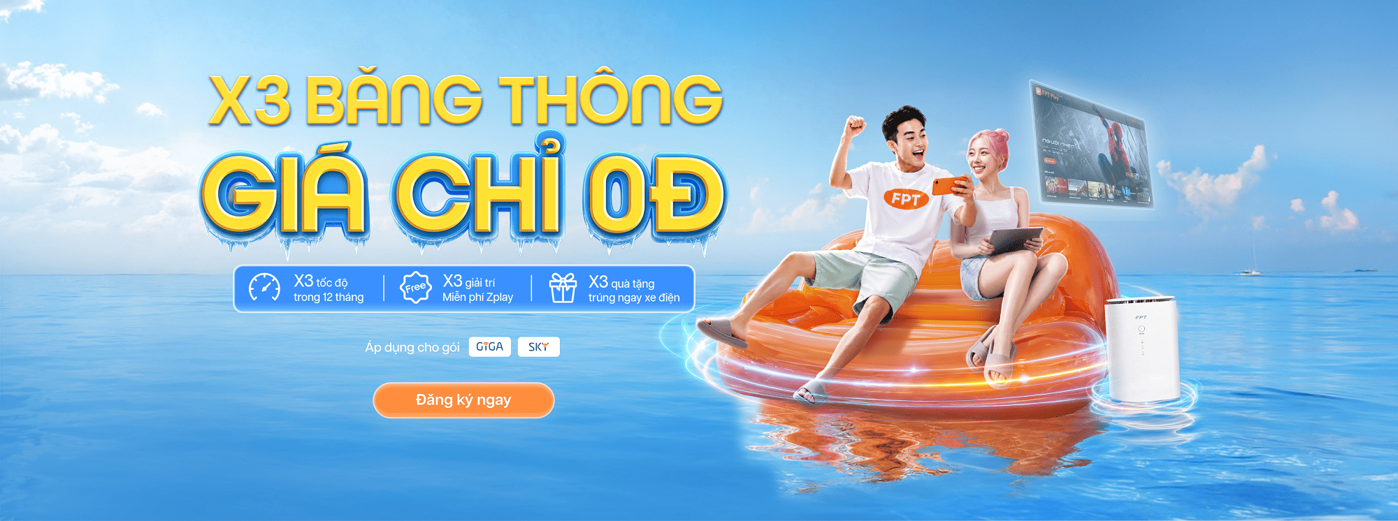 Ưu đãi X3 Băng Thông – Tốc độ bứt phá, giá chỉ từ 0Đ